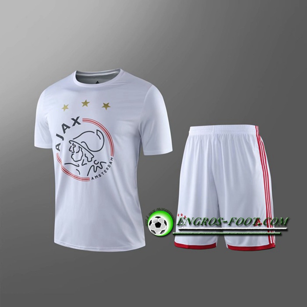 Engros-foot: Maillot Foot AFC Ajax + Shorts Enfants Blanc 2019 2020 Thailande