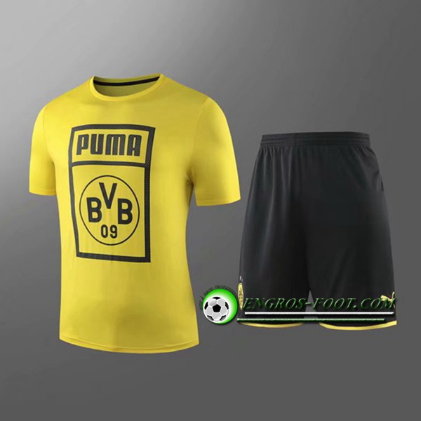 Engros-foot: Maillot Foot Dortmund BVB + Shorts Enfants Jaune 2019 2020 Thailande