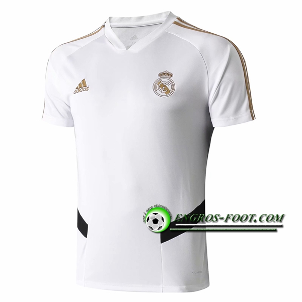 Engros-foot: Training T-Shirts Real Madrid Blanc/Noir 2019 2020 Thailande