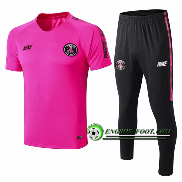 Engros-foot: Ensemble Training T-Shirts PSG + Pantalon Rose 2019 2020 Thailande