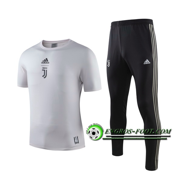 Engros-foot: Ensemble Training T-Shirts Juventus + Pantalon Gris 2019 2020 Thailande