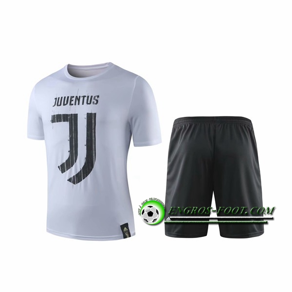 Engros-foot: Ensemble Training T-Shirts Juventus + Shorts Blanc 2019 2020 Thailande