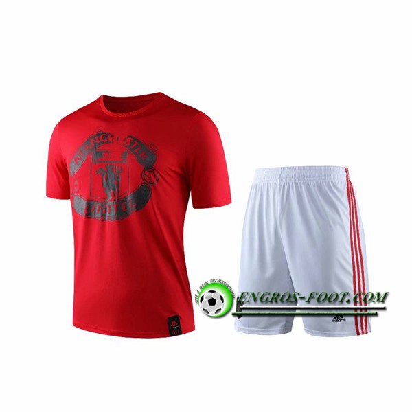 Engros-foot: Ensemble Training T-Shirts Manchester United + Shorts Rouge 2019 2020 Thailande