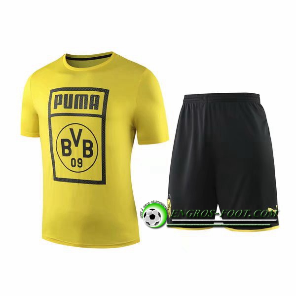 Engros-foot: Ensemble Training T-Shirts Dortmund BVB + Shorts Jaune 2019 2020 Thailande