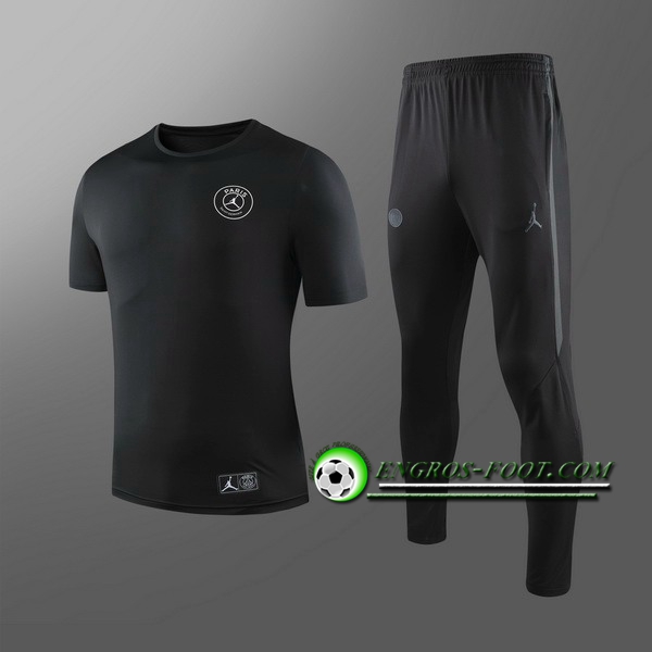 Engros-foot: Ensemble Training T-Shirts PSG Enfants + Pantalon Noir 2019 2020 Thailande