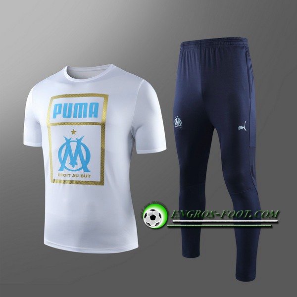 Engros-foot: Ensemble Training T-Shirts Marseille OM Enfants + Pantalon Rouge 2019 2020 Thailande