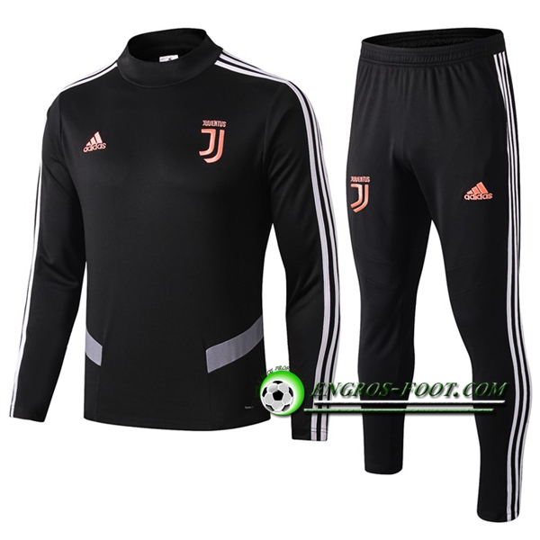 Engros-foot: Ensemble Survetement Foot Juventus Noir/Gris 2019 2020 Thailande