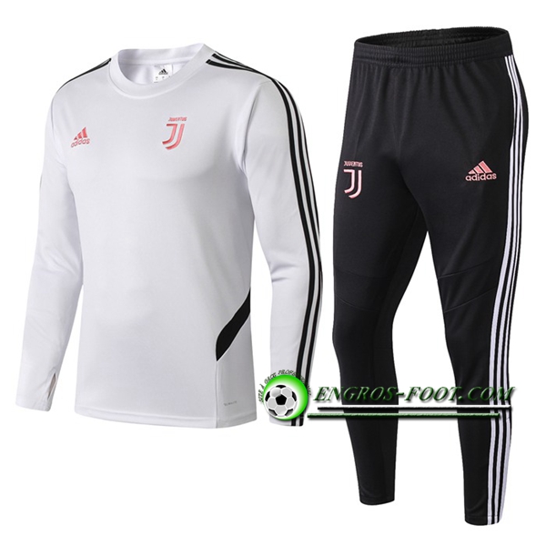 Engros-foot: Ensemble Survetement Foot Juventus Blanc/Noir 2019 2020 Thailande