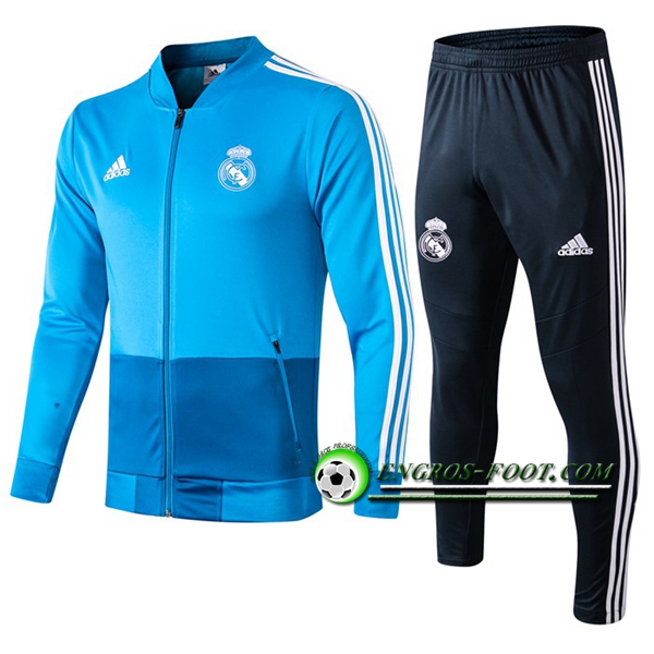 Engros-foot: Ensemble Survetement Foot - Veste Real Madrid Bleu 2019 2020 Thailande