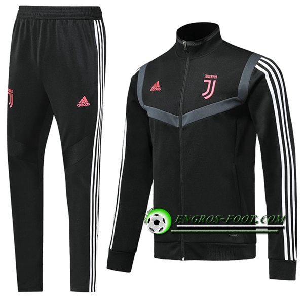 Engros-foot: Ensemble Survetement Foot - Veste Juventus Noir/Blanc 2019 2020 Thailande