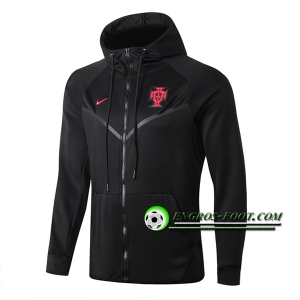 Engros-foot: Veste Foot Sweat A Capuchet Portugal Noir 209/2020 Thailande