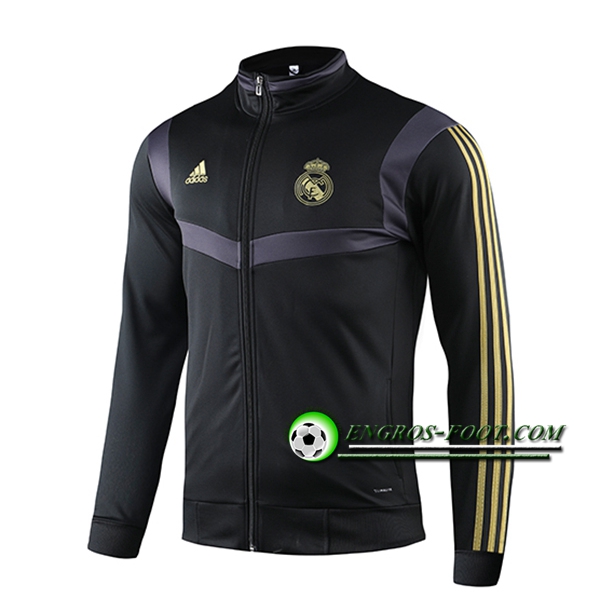 Engros-foot: Nouveaux Veste Foot Real Madrid Noir/Jaune 2019 2020 Thailande