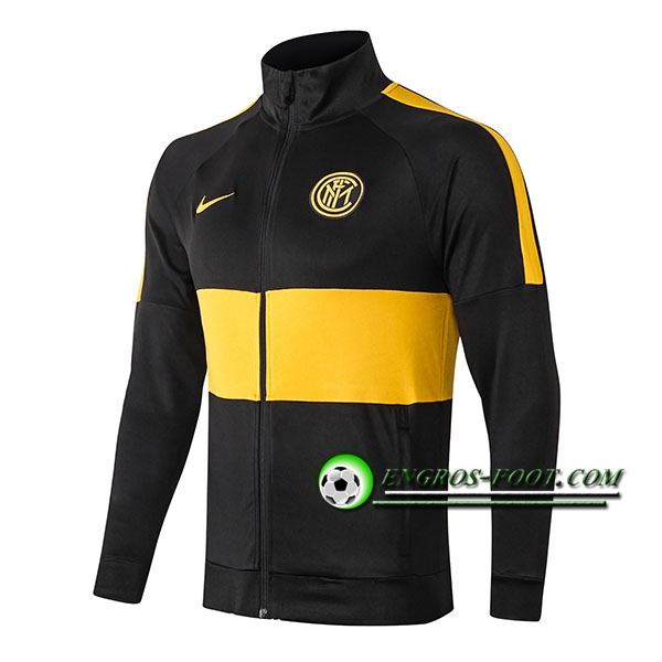 Engros-foot: Nouveaux Veste Foot Inter Milan Noir/Jaune 2019 2020 Thailande