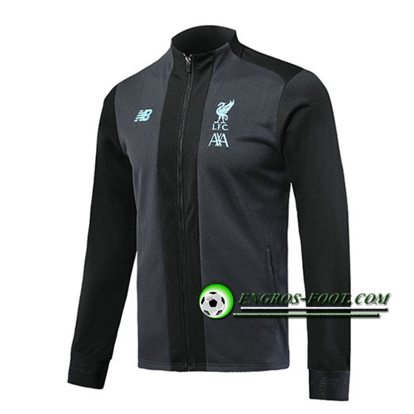 Engros-foot: Nouveaux Veste Foot Liverpool Noir/Gris 2019 2020 Thailande