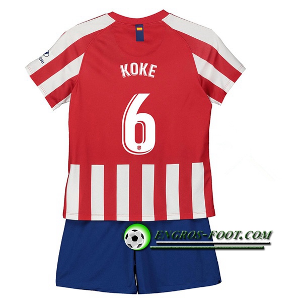 Engros-foot: Ensemble Maillot Foot Atletico Madrid (KOKE 6) Enfant Domicile 2019 2020 Thailande