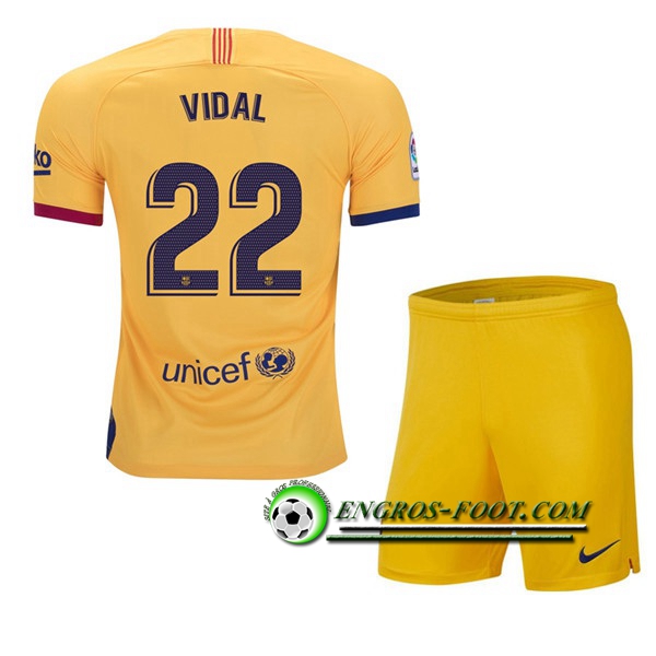 Engros-foot: Ensemble Maillot Foot FC Barcelone (VIDAL 22) Enfant Domicile 2019 2020 Thailande