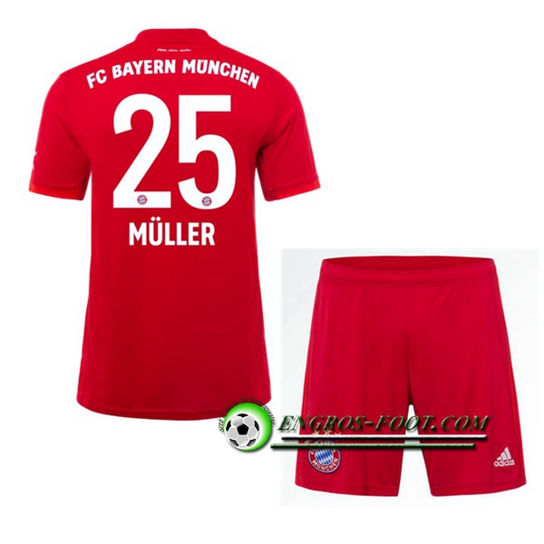 Engros-foot: Ensemble Maillot Foot Bayern Munich (MULLER 25)Enfant Domicile 2019 2020 Thailande