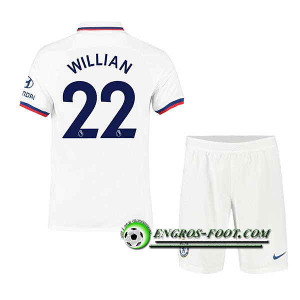 Engros-foot: Ensemble Maillot Foot FC Chelsea (Willian 22) Enfant Exterieur 2019 2020 Thailande