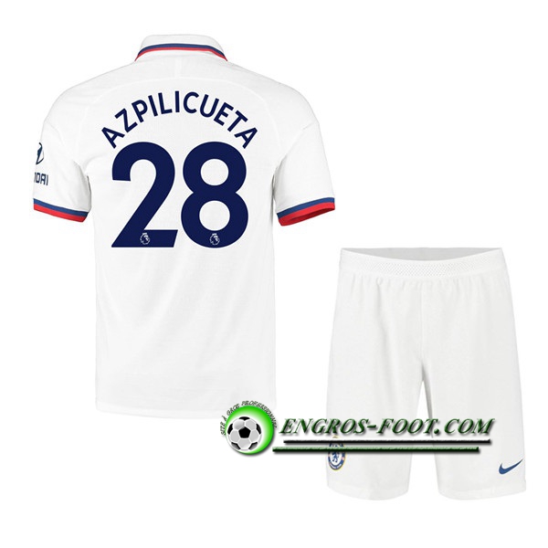 Engros-foot: Ensemble Maillot Foot FC Chelsea (Azpilicueta 28) Enfant Exterieur 2019 2020 Thailande