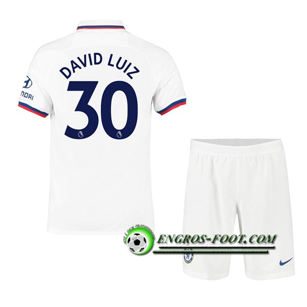 Engros-foot: Ensemble Maillot Foot FC Chelsea (David Luiz 30) Enfant Exterieur 2019 2020 Thailande