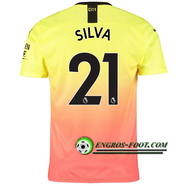 Engros-foot: Jeu Maillot de Manchester City (SILVA 21) Third 2019 2020 Thailande