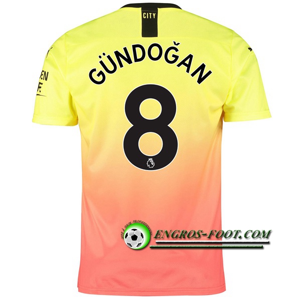 Engros-foot: Jeu Maillot de Manchester City (GUNDOGAN 8) Third 2019 2020 Thailande