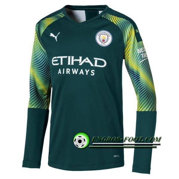 Engros-foot: Jeu Maillot Gardien de but Manchester City Vert 2019 2020 Thailande