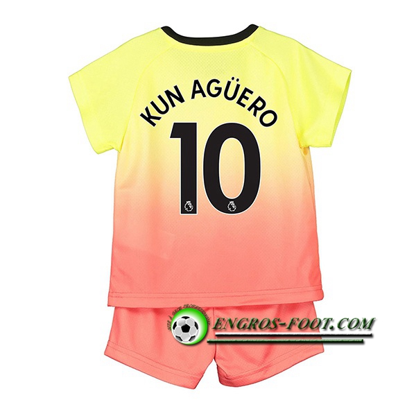 Engros-foot: Ensemble Maillot Foot Manchester City (KUN AGUERO 10) Enfant Third 2019 2020 Thailande