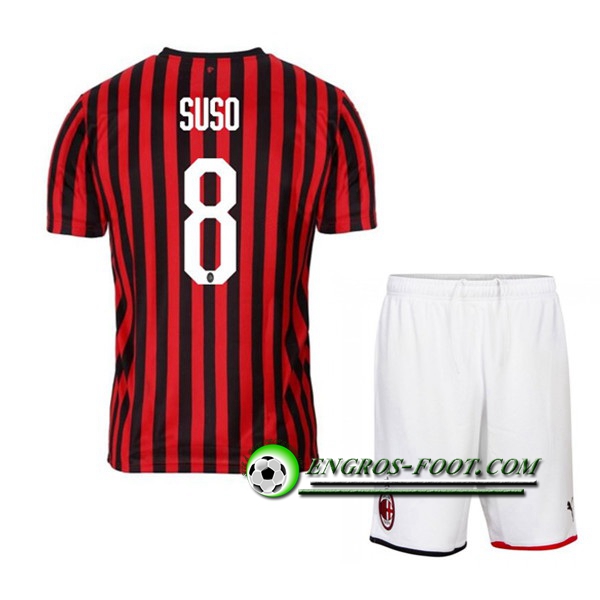 Engros-foot: Ensemble Maillot Foot Milan AC (SUSO 8) Enfant Domicile 2019 2020 Thailande