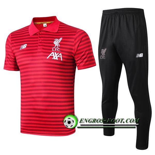 Engros-foot: Ensemble Polo FC Liverpool + Pantalon Rouge Stripe 2019 2020 Thailande