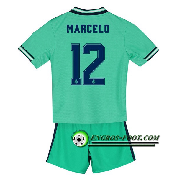 Engros-foot: Ensemble Maillot Foot Real Madrid (Marcelo 12) Enfant Third 2019 2020 Thailande