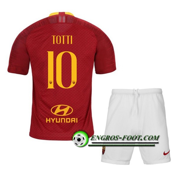 Engros-foot: Ensemble Maillot Foot AS Roma (TOTTI 10) Enfant Domicile 2019 2020 Thailande