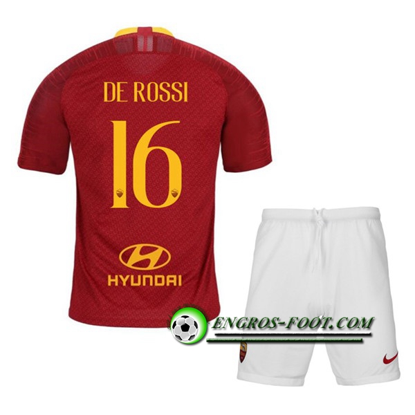 Engros-foot: Ensemble Maillot Foot AS Roma (DE ROSSI 16) Enfant Domicile 2019 2020 Thailande