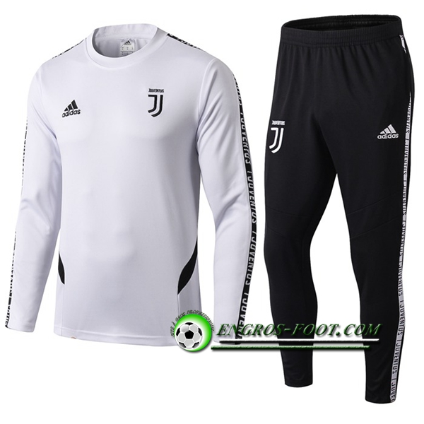 Engros-foot: Sweatshirt Training Juventus Blanc/Noir 2019 2020 Thailande