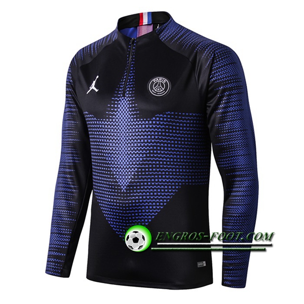 Engros-foot: Sweatshirt Training PSG Jordan Bleu/Noir 2019 2020 Thailande