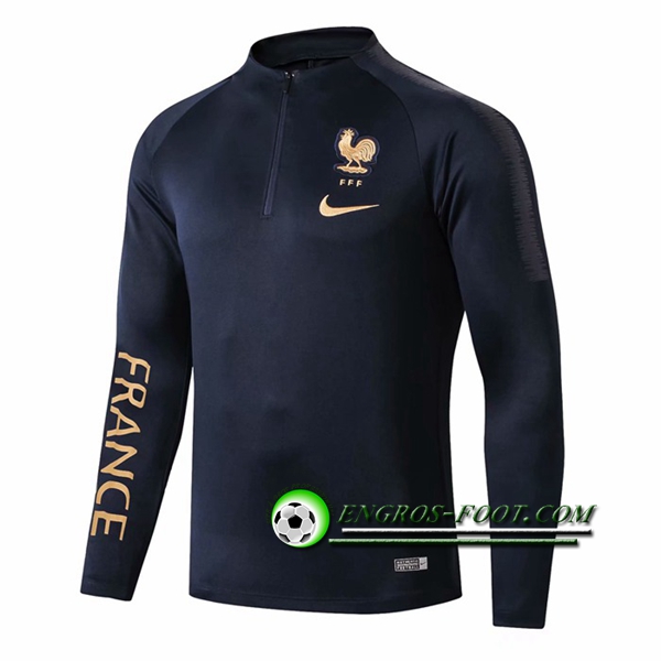 Engros-foot: Sweatshirt Training France Bleu Fonce 2019 2020 Thailande