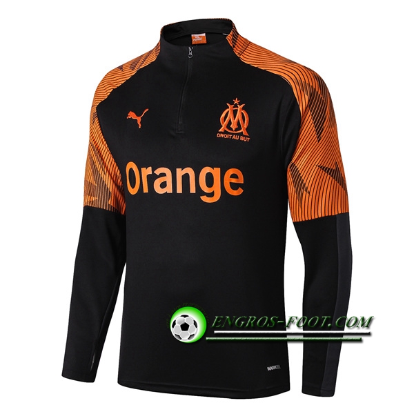 Engros-foot: Sweatshirt Training Marseille OM Noir/Orange 2019 2020 Thailande