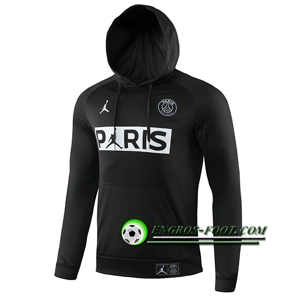 Engros-foot: Capuche Sweatshirt Training PSG Jordan Noir 2019 2020 Thailande