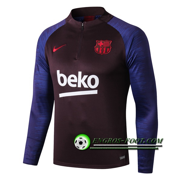 Engros-foot: Sweatshirt Training FC Barcelone Pourpre/Bleu 2019 2020 Thailande