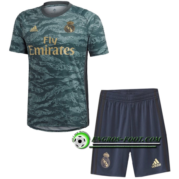 Engros-foot: Ensemble Maillot Foot Real Madrid Enfants Gardien de but Gris 2019 2020 Thailande