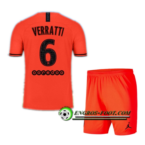 Engros-foot: Ensemble Maillot Foot PSG (VERRATTI 6) Enfant Exterieur 2019 2020 Thailande