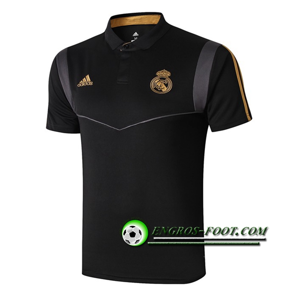 Engros-foot: Polo Real Madrid Noir/Gris 2019 2020 Thailande