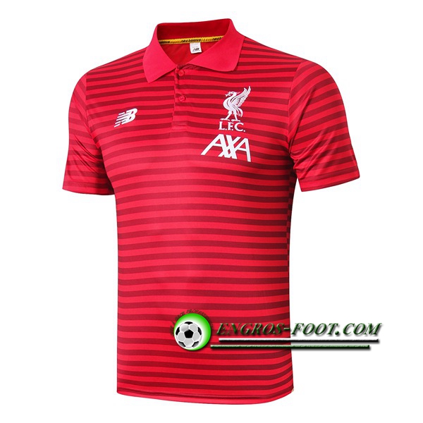 Engros-foot: Polo Foot FC Liverpool Rouge Stripe 2019 2020 Thailande