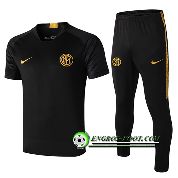 Engros-foot: Ensemble Training T-Shirts Inter Milan + Pantalon Noir 2019 2020 Thailande