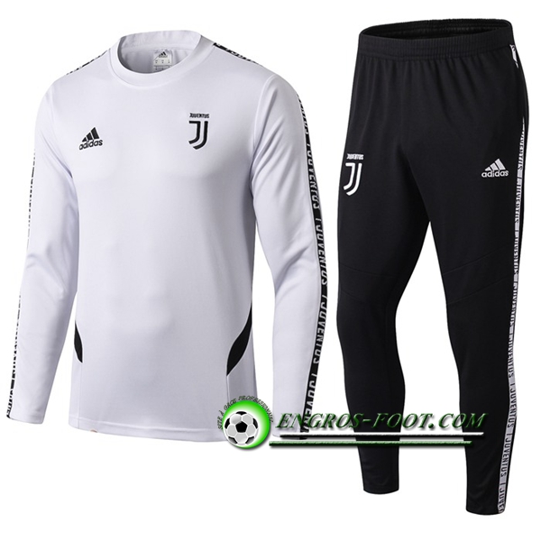 Engros-foot: Ensemble Survetement Foot Juventus Blanc/Noir 2019 2020 Thailande