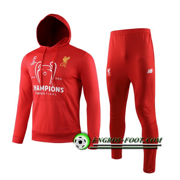 Engros-foot: Veste A Capuche Survetement Foot FC Liverpool Rouge 2019 2020 Thailande