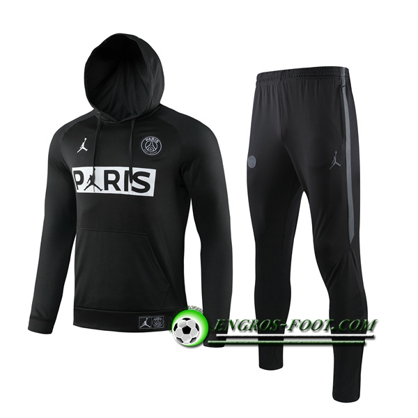 Engros-foot: Veste A Capuche Survetement Foot PSG Jordan Noir 2019 2020 Thailande