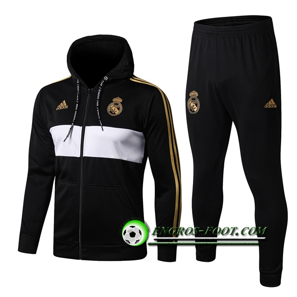 Engros-foot: Veste A Capuche Survetement Foot Real Madrid Noir 2019 2020 Thailande