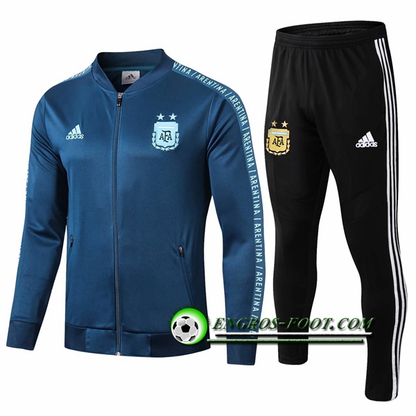 Engros-foot: Ensemble Survetement Foot - Veste Argentine Cyan 2019 2020 Thailande