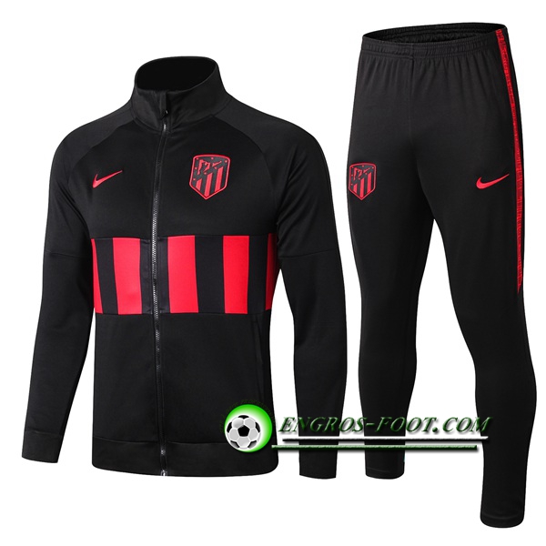 Engros-foot: Ensemble Survetement Foot - Veste Atletico Madrid Noir/Rouge 2019 2020 Thailande